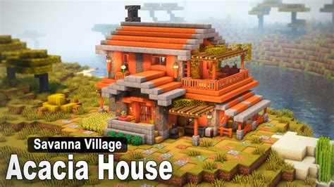 Minecraft How To Build An Acacia House Tutorial Savanna House Youtube