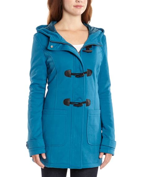 Teal Fleece Hooded Toggle Coat Zulily Toggle Coat Coats For Women