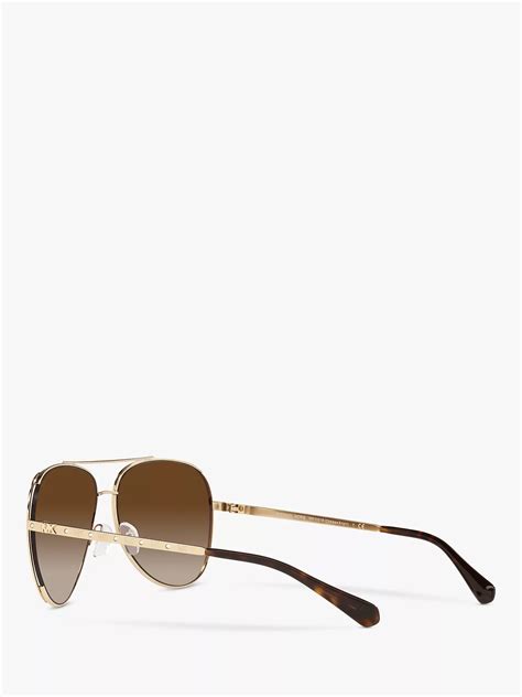 michael kors mk1101b women s chelsea aviator sunglasses gold brown gradient at john lewis