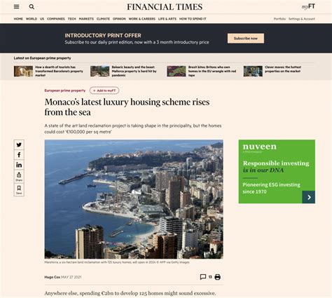 Financial Times Monaco Property Homehunts