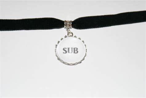 Sub Black Velvet Choker Necklace Jewellery Fetish Bondage Collar