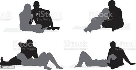 Silhouette Of A Romantic Couple Stock Illustration Download Image Now