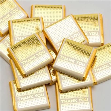 Gold Thank You Chocolate Neapolitans 50 Pack Wedding Favours Thank
