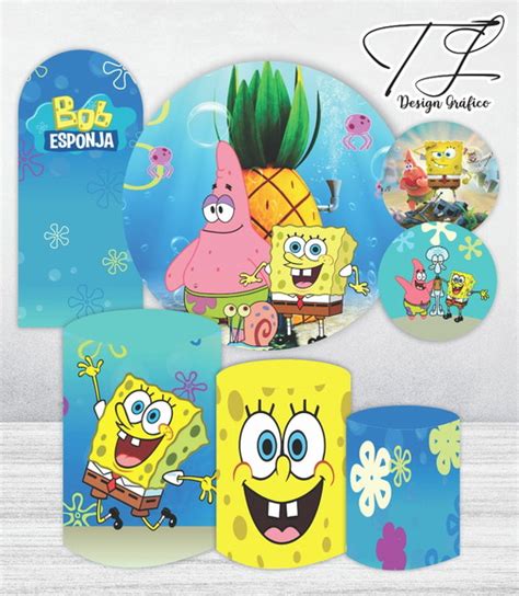 Painel De Festa Digital Tema Bob Esponja Produtos Elo7