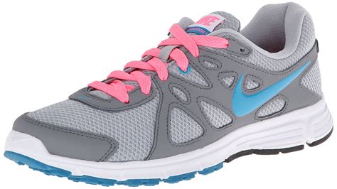Nike Women S Nike Revolution 2 Running Shoe Grey Pink Turquoise Size 554900 006