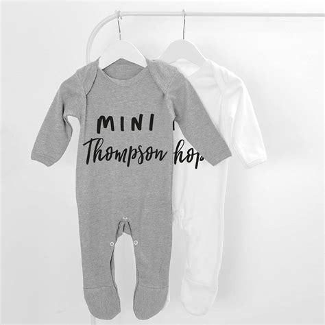 Personalised Mini Surname Baby Grow By Letter Clothing Company
