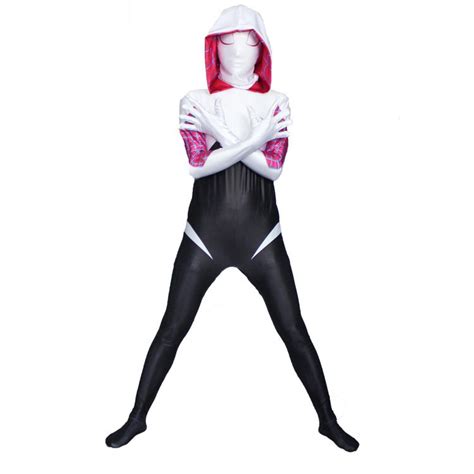 Free Shipping Spider Gwen Stacy Spandex Lycra Zentai Spiderman Costume Hot Sex Picture