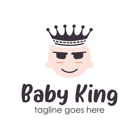 Baby King Logo Design Template With A Baby Icon And Crown Perfect For