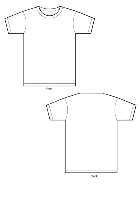 T Shirt Template Front And Back Printable Pdf Download