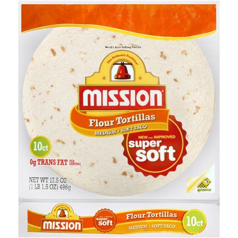 Mission Flour Tortillas Mediumsoft Taco Size 10ct 175oz Pkg Garden