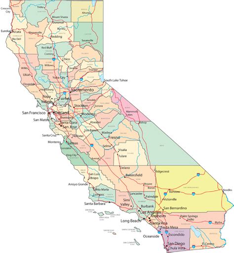 Mapa Politico Da California County Map Blues Artists California Map