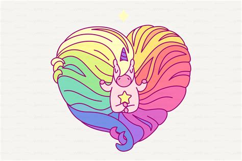 Vector Cute Rainbow Unicorn By Windmade Thehungryjpeg