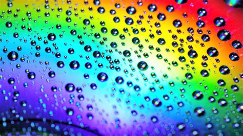 Water Droplets Wallpaper 4k Rainbow Macro