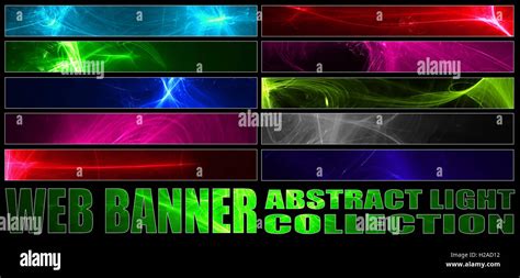 Set 8 Full Web Banner Abstract Light Collection Standard Size For