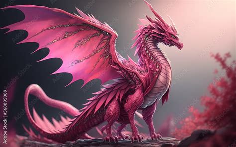 Beautiful Dreamy Purple Dragon Showing Wings And Full Body Year Of The