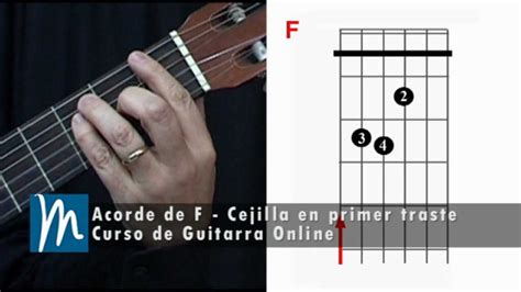 Acorde De F La Cejilla En La Guitarra Youtube