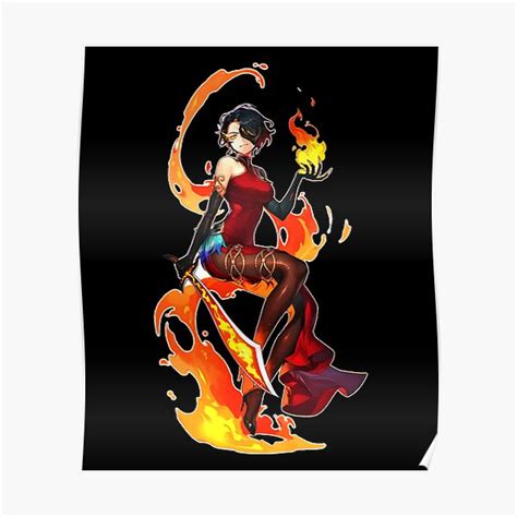 Rwby Ruby Rose Sticker Poster For Sale By Queenzoid Redbubble