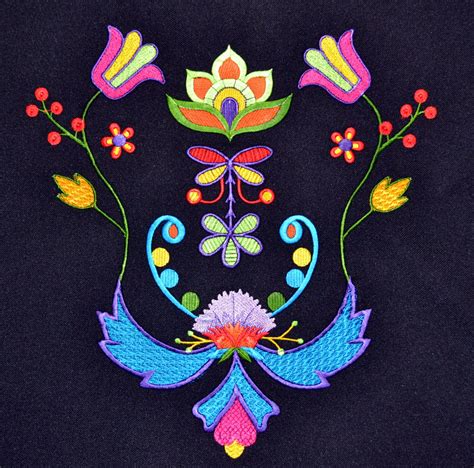 Powwow Regalia Embroidery Design On A Shawl Panel Ladies Powwow