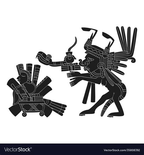 Image With Aztec God Tlazolteotl Royalty Free Vector Image