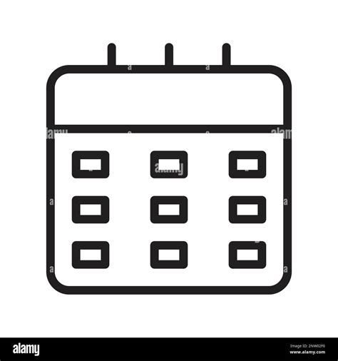 Calendar Outline Icon Linear Calendar Icon Black And White