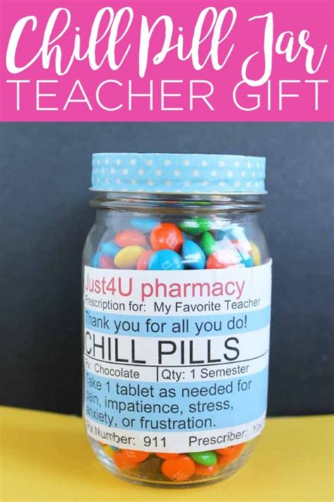 Teacher Thank You T Chill Pill Jar Angie Holden The Country Chic