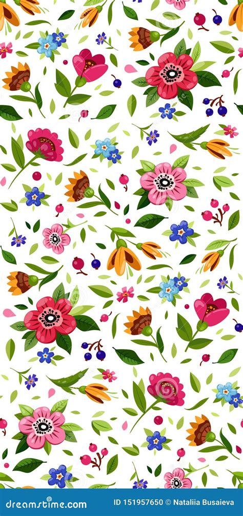 Vector Seamless Flower Pattern Cute Floral Pattern With Small Colorful