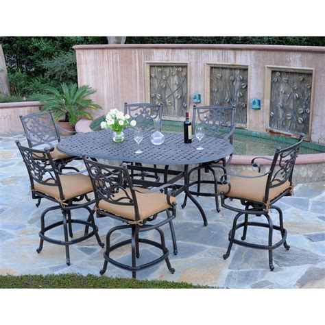 Meadow Decor Kingston 72 In Counter Height Patio Dining Set Seats 6