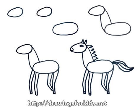 How to draw a horse's legs. How to draw a Horse for kids - drawingsforkids.net