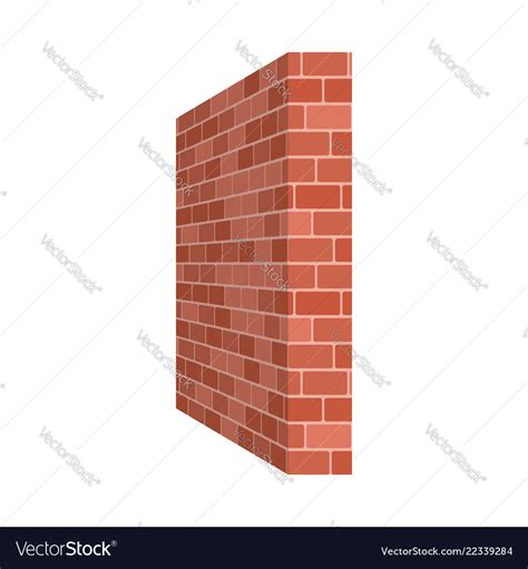 Brick Wall Perspective Isolated On White Vector Image