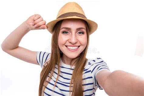 Selfie Beautiful Girl Taken Pictures Of Her Self Stock Photo Image