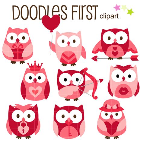 Valentines Owl Clip Art Set Daily Art Hub Free Clip Art Everyday