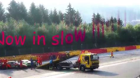 A Horrible Accident At Spa Francorchamps 24 Hours Race In 2014 Youtube