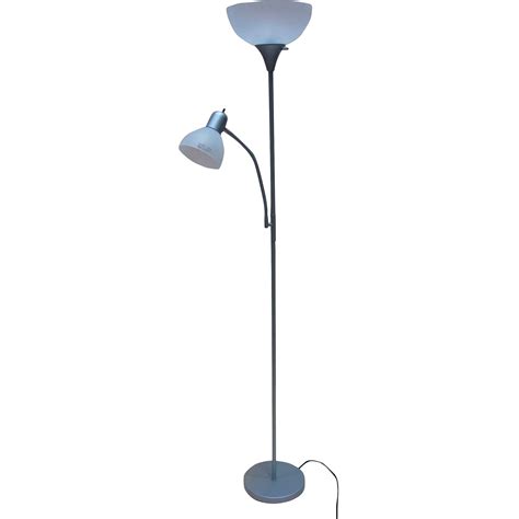 Mainstays 72 Combo Floor Lamp With Adjustable Reading Lamp Silver