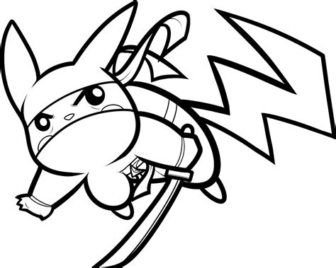 It will be fun and exciting when we combine our two favorite characters, as in this among us pikachu coloring page shows. Ninja Pikachu Coloring Page - Free Printable Coloring ...