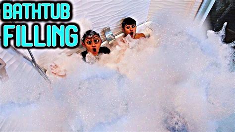 Filling Entire Bathroom With Bubbles Bathtub Filling Youtube
