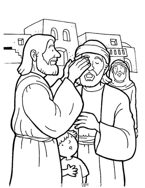 Free Coloring Pages Jesus Heals Blind Man Layneechansen