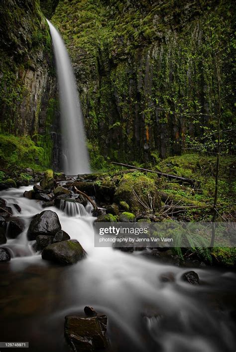 Waterfall Over Moss And Rocks High Res Stock Photo Getty Images