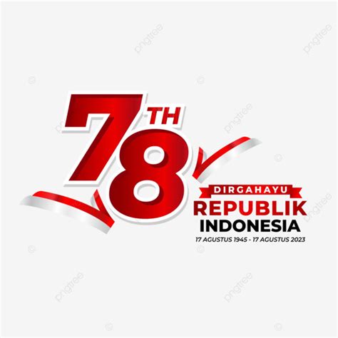 Logo Oficial De Hut Ri A O Con Texto Bandera Indonesia Vector