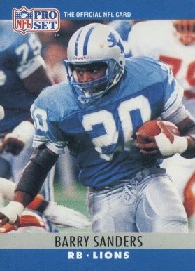 1990 pro set #1 barry sanders: 1990 Pro Set Barry Sanders #102 Football Card Value Price Guide