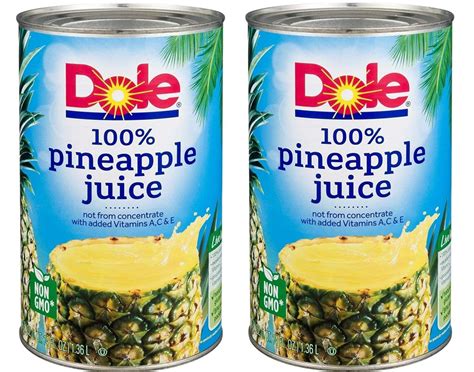Dole Pineapple Juice 46 Oz Can Pack Of 2