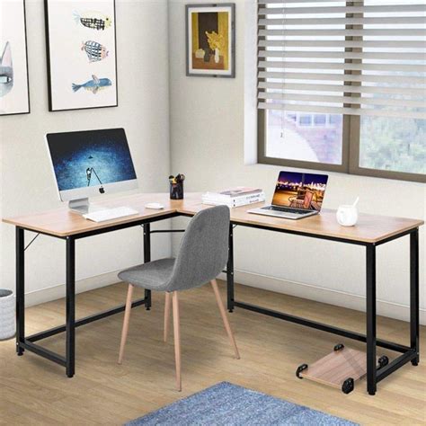 Ubesgoo L Shaped Desk Corner Office Computer Desk Pc Laptop Study Table