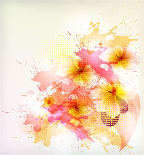 Splash Color Flower Backgrounds Vector Free Vector In Adobe Illustrator