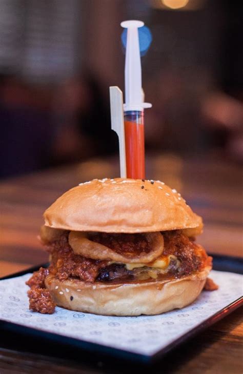 ‘chilli Syringe’ Burger At Brooklyn Depot Surry Hills Sydney Australia’s Wackiest Burgers