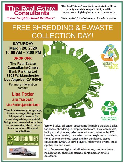 Free Shredding And E Waste Collection Day The Real Estate Consultants