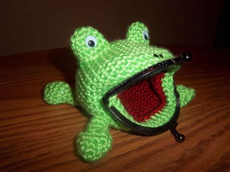 Naruto Crochet Frog Coin Purse Side View By Theemeraldstitch On