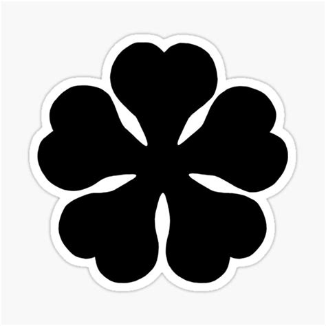 Black Clover Five Leaf Clover Black Sticker By Jayudesu Redbubble