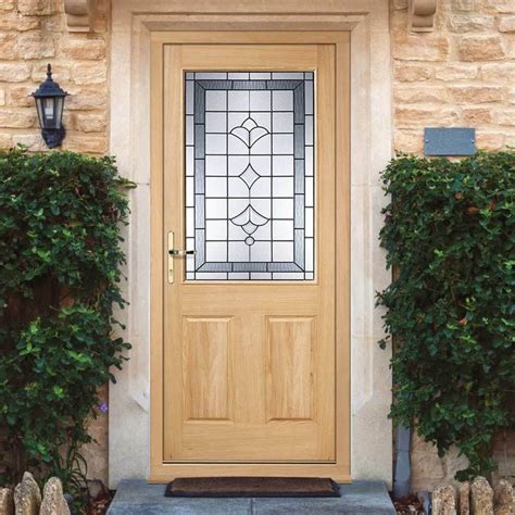 Winchester Exterior Oak Door And Frame Set Part Frosted Double