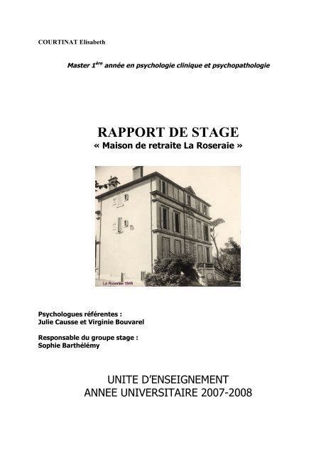 Pages De Garde Rapport De Stage