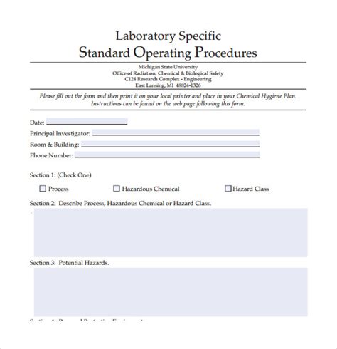 Laboratory Procedure Manual Template