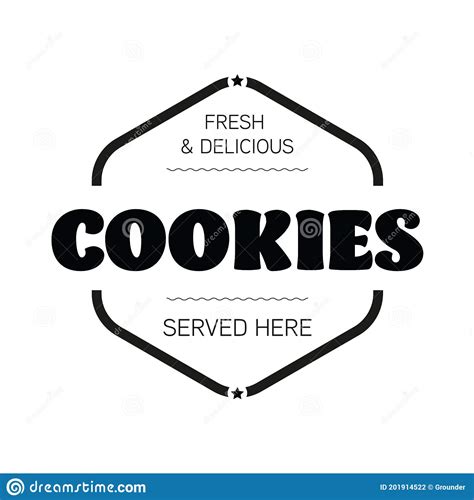 Las Cookies Frescas Firman La Etiqueta De La Etiqueta Ilustración del